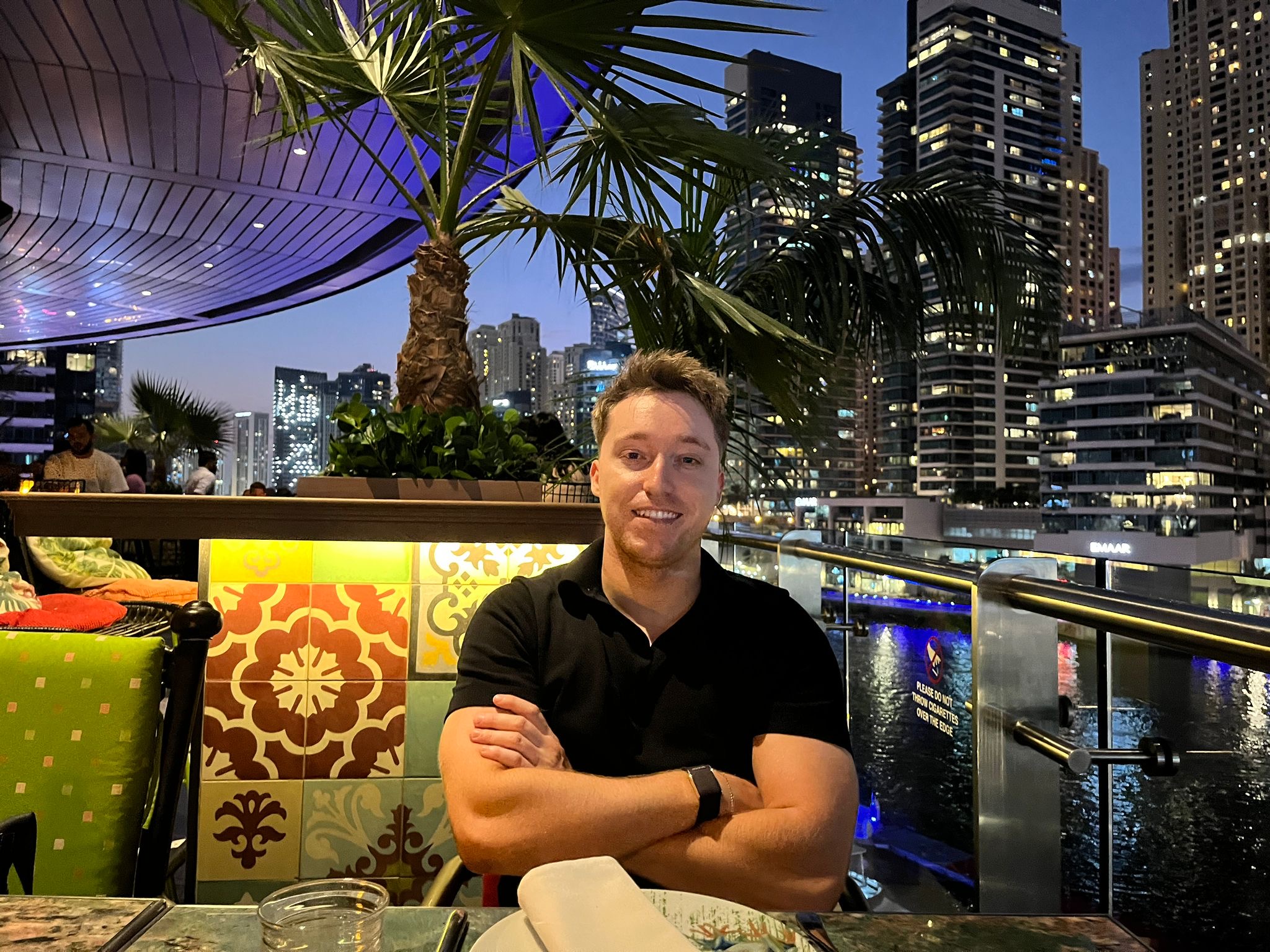 Alex at Marina dinner